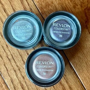 *NEW Revlon Colorstay Creme Eyeshadows 3 Set -Praline, Earl Grey, Black Current